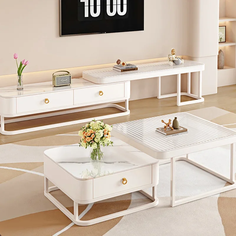 Designer Modern Coffee Tables Unique Salon Decor Trendy Square Coffee Tables Aesthetic Nordic Regale Couchtisch Trendy Furniture
