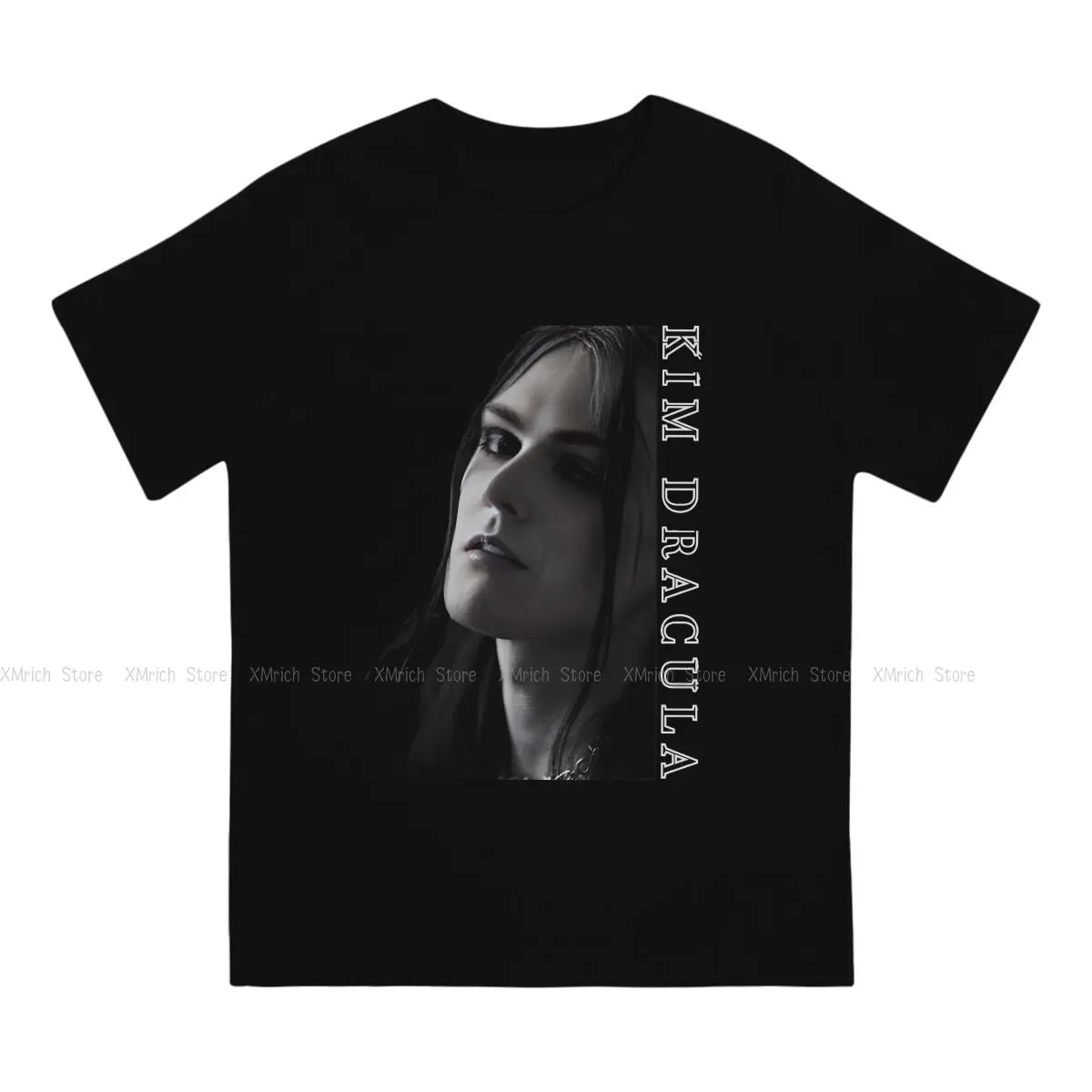 in Black and White Men T Shirt Kim Dracula Singer Novelty Tees Short Sleeve Round Neck T-Shirt Cotton Printed Clothing