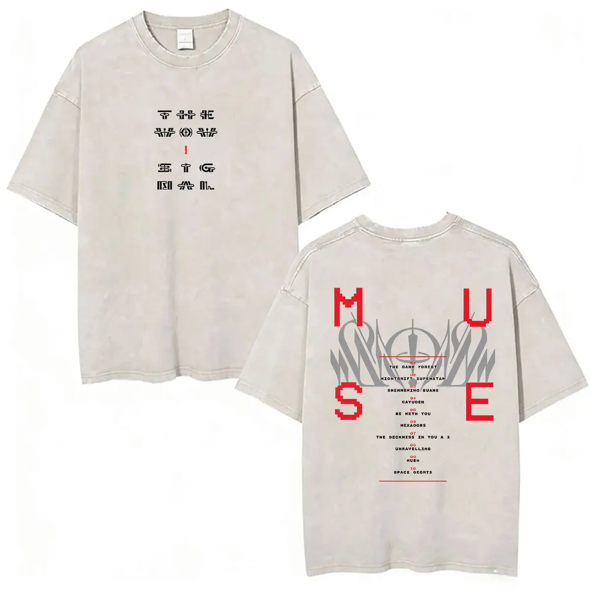 MUSE Band Vintage Washed T-Shirts Muse The Wow! Signal Tour 2026 T-Shirt Herren Damen Harajuku Übergroße Baumwoll-T-Shirts Streetwear – Detail 3