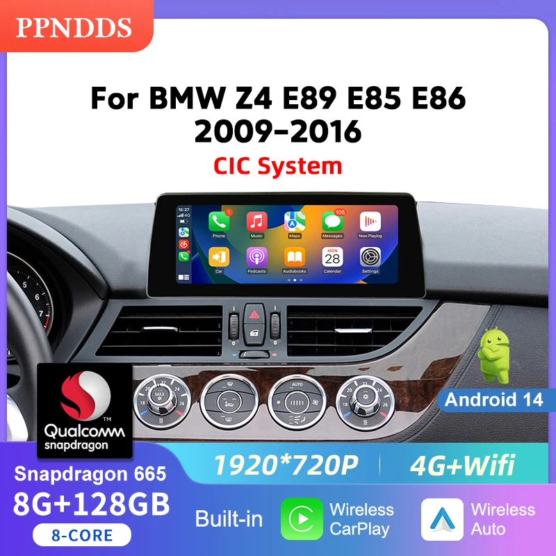 

PPNDDS Android 14 Wireless Carplay Touch Screen DSP WIFI For BMW Z4 E89 E85 E86 2009-2016 4G Car Radio Multimedia Player