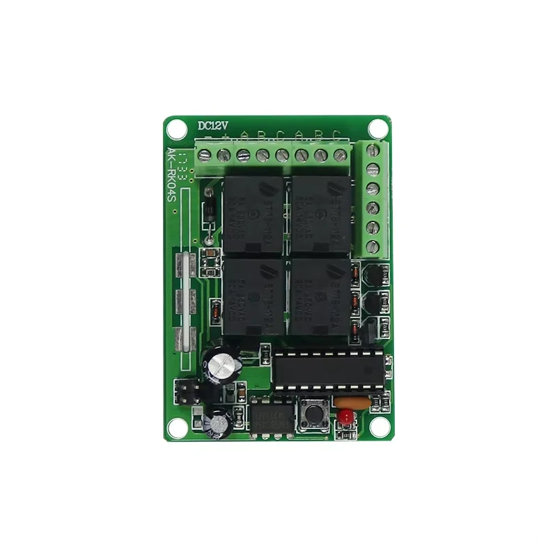DC12V 4 Channels 433MHz Learning Universal RF Remote Control Switch Remote Receiver