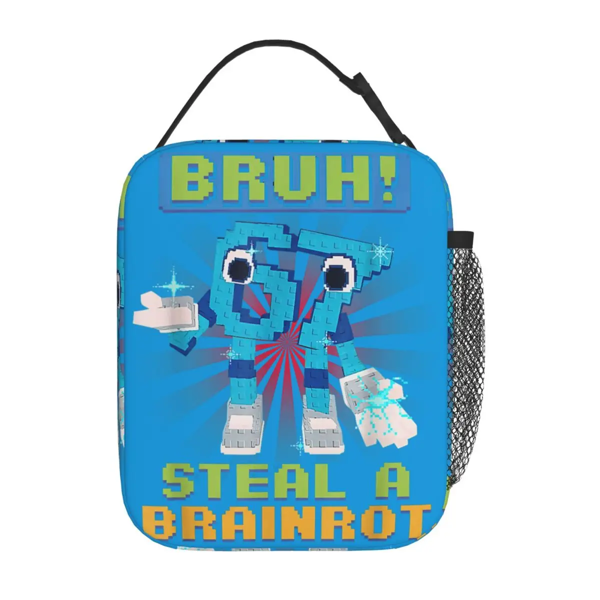 

Pixel Meme Bruh 67 Steal A Brainrot Insulated Lunch Bags Cooler Bag Meal Container Large Tote Lunch Box Bento Pouch College