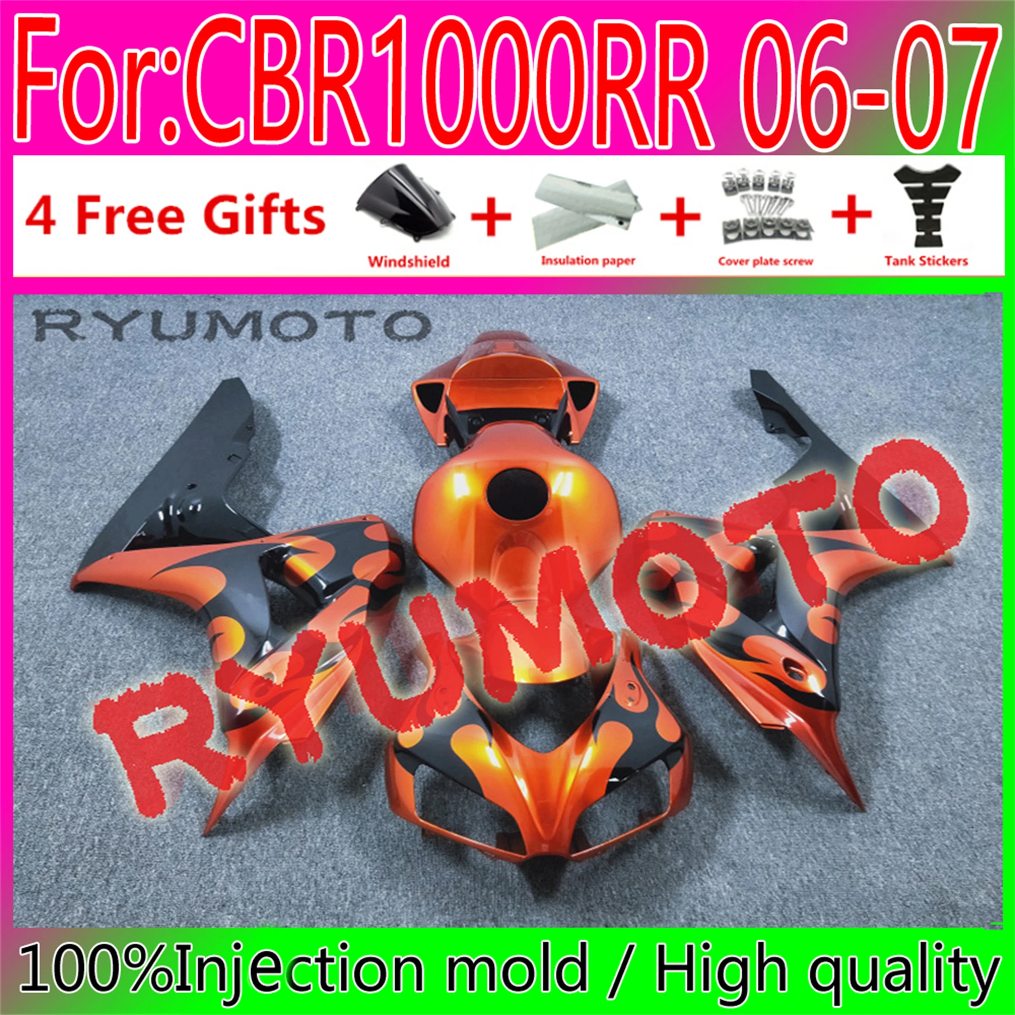 

New ABS Motorcycle Injection mold Fairings Kit Fit For Honda CBR1000RR 2006 2007 cbr1000 06 07 bodywork fairing