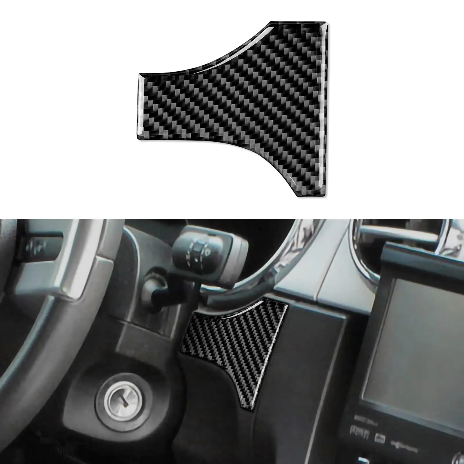 

Carbon Fiber Interior Trim Sticker For Car Center Console Left Of Radio A/C 2005-2009 Mustang GT Shelby