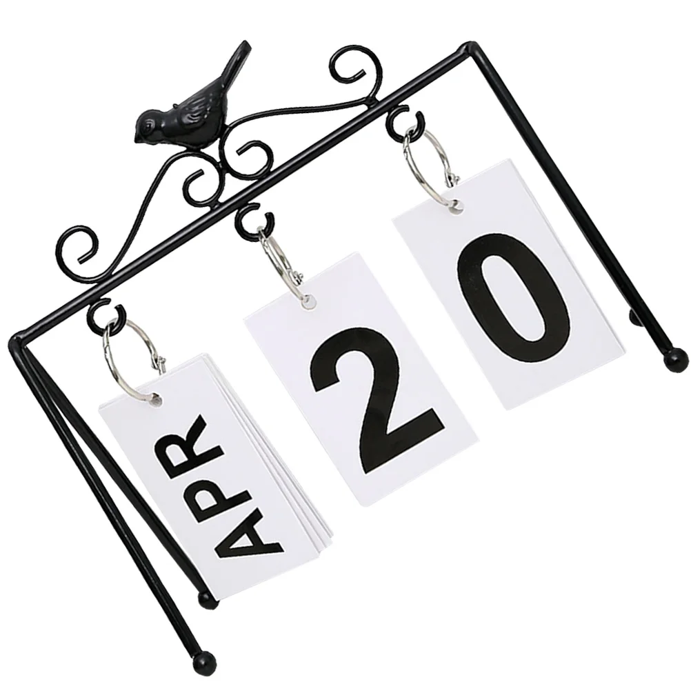 

Iron Paper Calendar nament Decorative Household Crafts Retro Creative Desk Accessories Tabletop Metal Frame Gifts