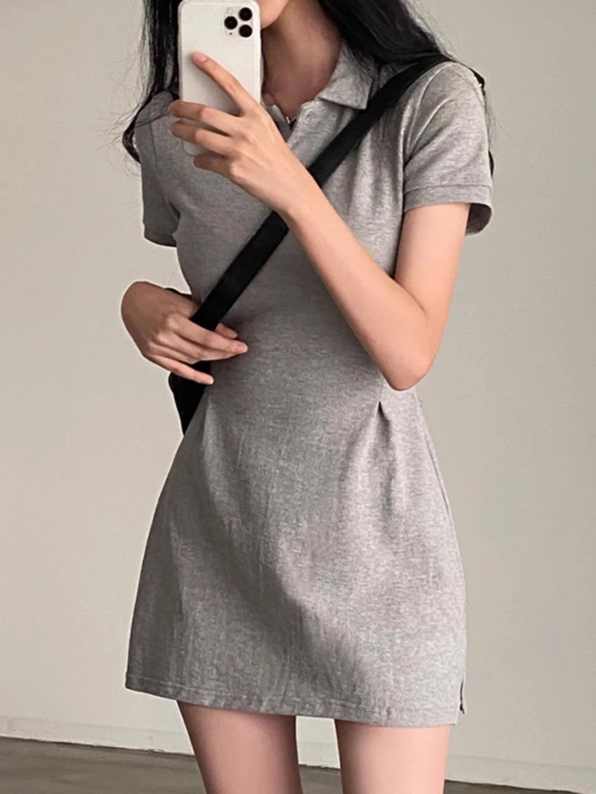 เก๋ฤดูร้อนVINTAGE ort Sve Drผู้หญิงBodycon Slimming ortกระโปรงเกาหลีSleเอวสูงA-Line Dr