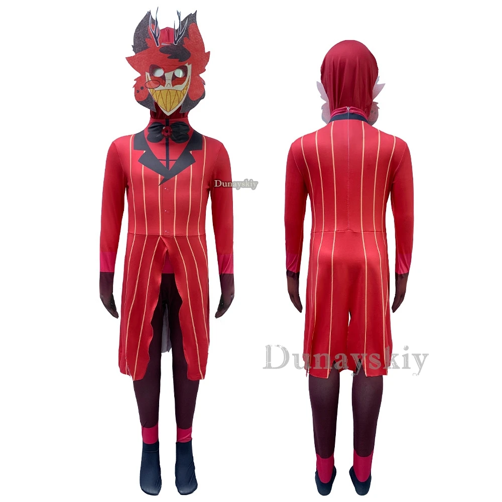 Hazbin Cosplay Hotel Uniform Alastor Cosplay Costume Adult Men Halloween Carnival Christmas Costumes JumpSuit Anime Cosplay