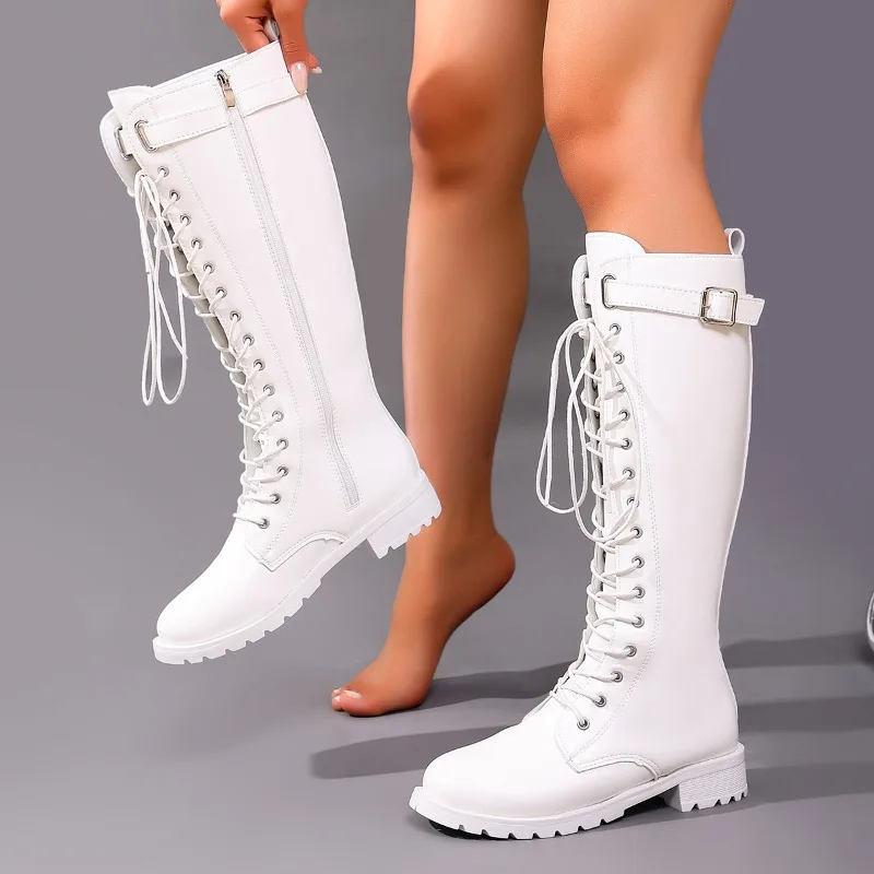 Plus-size Long-thigh Boots Women's 2026 New Autumn and Winter Knee-free Boots Small Block Heel Shoes image 4