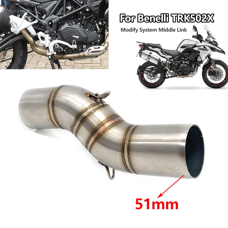 Motorrad Auspuff Carbon Faser Schalldämpfer Escape Moto Slip auf Rohr für Benelli TRK 502 X TRK 502X TRK502X 2018-2021
