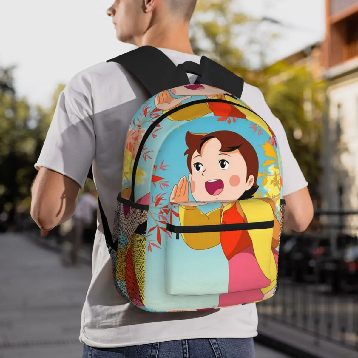 

Cartoon Heidi Backpack Daypack Large Capacity Children BookBag School Bag Shoulder Bags for Men Women