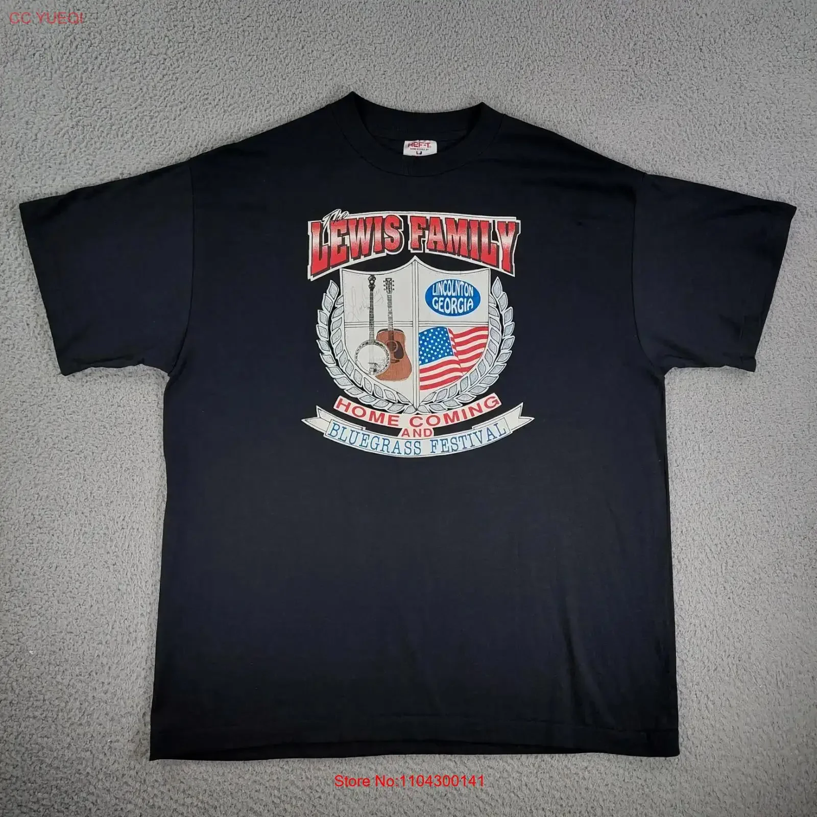 Vintage The Lewis Family Bluegrass Festival T Shirt Men's Size XL Autograph Roy long or short sleeves vintage Washed Unisex