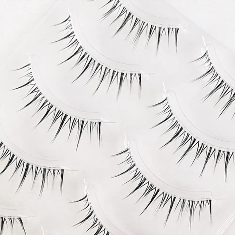 5 أزواج من الرموش الصناعية الطبيعية النحيلة الصغيرة الشيطان عيون كوميدية كورية طبيعية ناعمة على شكل حرف V أدوات مكياج تمديد الرموش #6