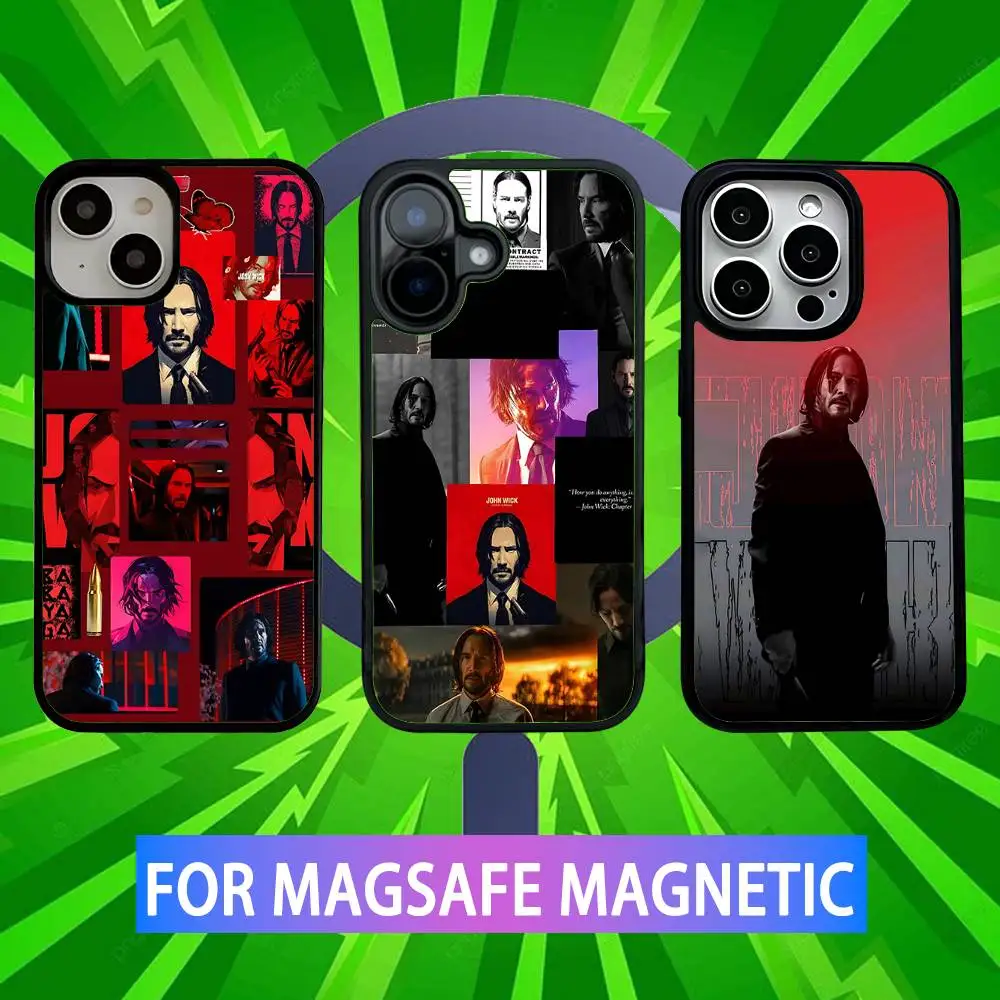 

John W-Wick 4 Phone Case For iPhone 16,15,14,13,12,11,Pro,Max,Plus,Mini,SE New Magsafe Magnetic Wireless Charging