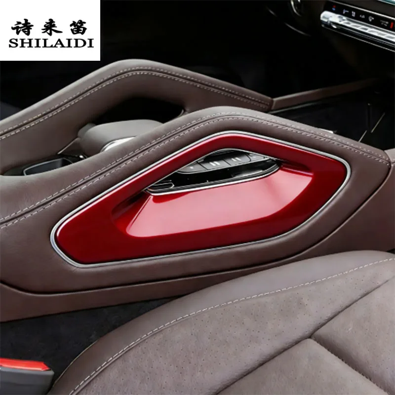 For Mercedes Benz GLS X167 GLE W167 Class 2020-2026 Car Center Console Gear Shift handle pull Armrest box Cover Sticker Trim