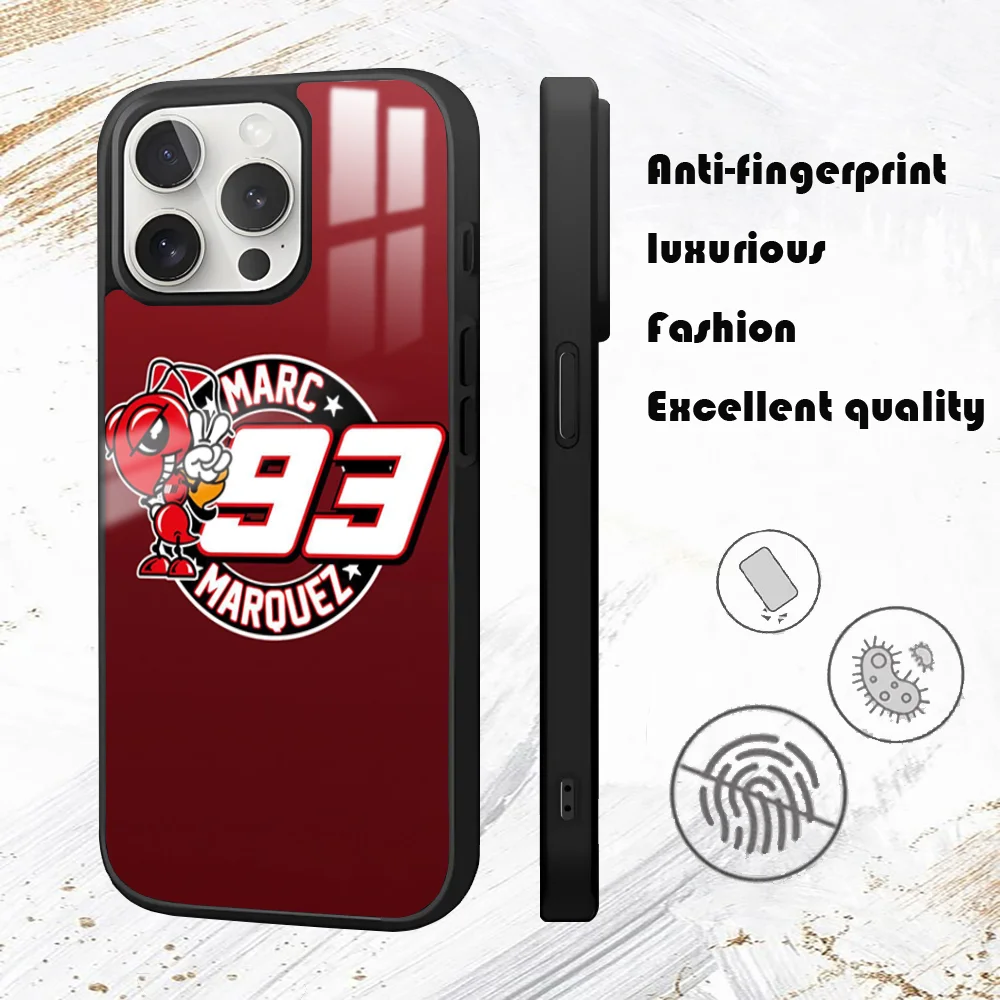 M-MM Cool 93 Brand Phone Case For iPhone 16 15 14 13 12 11 Pro Max Plus Mini PC Mirror Fashion  phone case