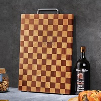 Checkerboard acacia wood cutting board, household solid wood chopping board