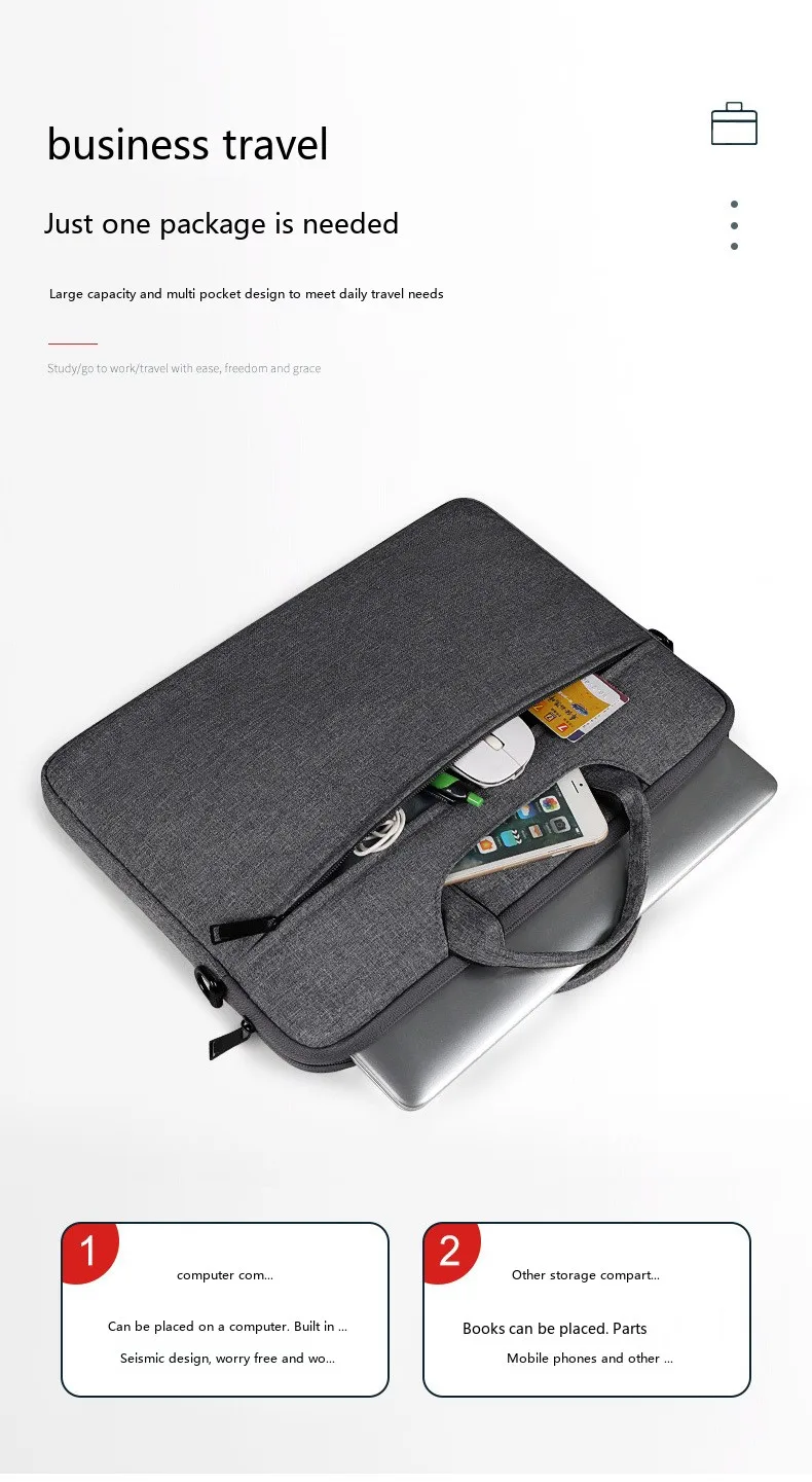 Laptop-Schutzhülle 13,3-15,6 Zoll Oxford-Gewebe Wasserdichte Tragetasche für Notebook Tablet – Detail 5