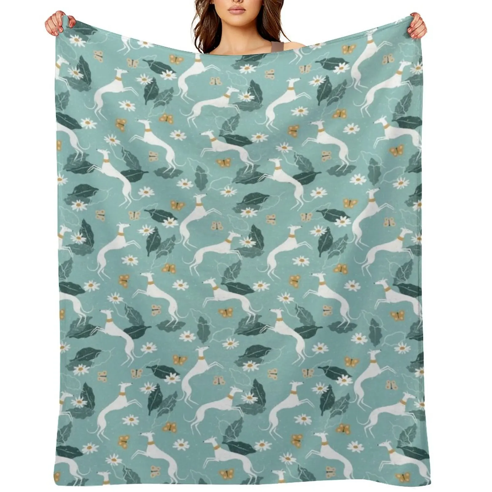 

Greyhound and Butterfly Throw Blanket warm for winter Loose Luxury Throw blankets and throws Blankets