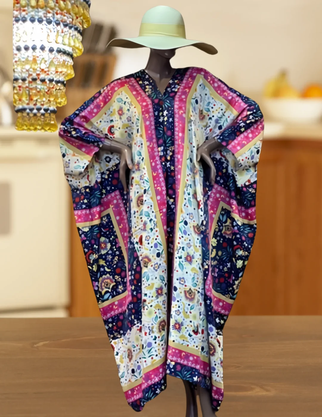 

Kuwait Muslim Ramadan Clothing For Women Boho Summer Printed Twill Silk Kaftan Maxi Dress Dashiki African Femme Loose Abaya