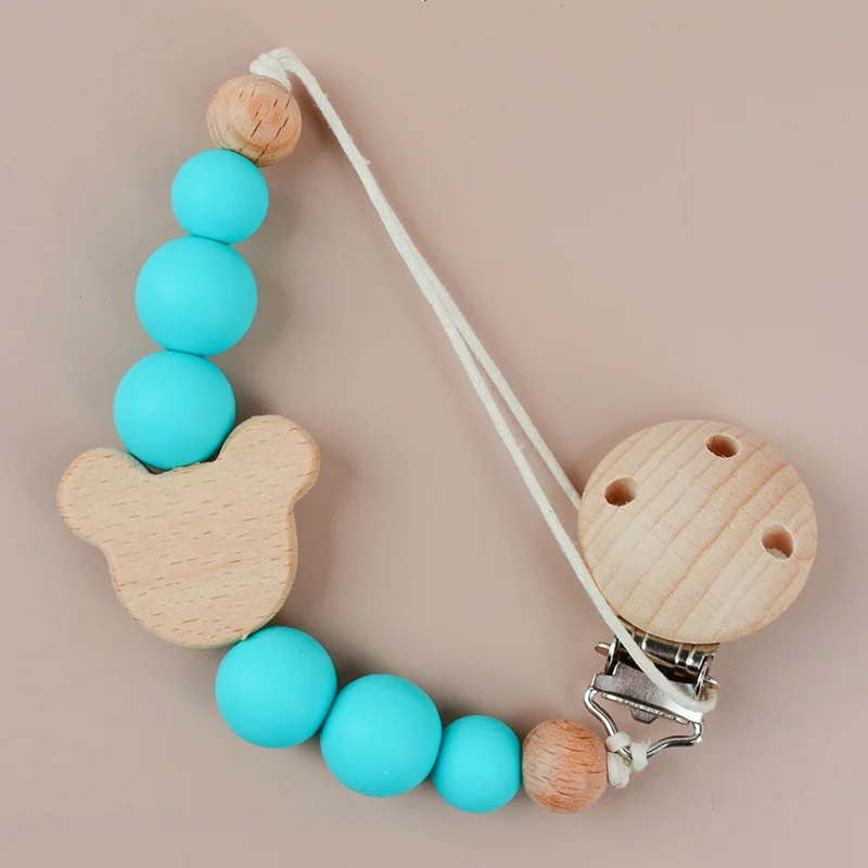 NEW Personalized Baby Pacifier Clip Custom Name Infant Dummy Clips Baby Souvenir Newborn Gift Wood Baby Supplies New Mother Gift