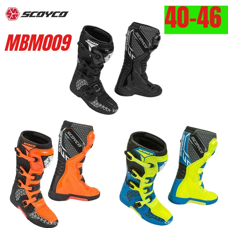 

SCOYCO MBM009 Motorcycle Racing Boots Men's and Women's anti fall high top Botas Motocross professional Motorcycle Shoes