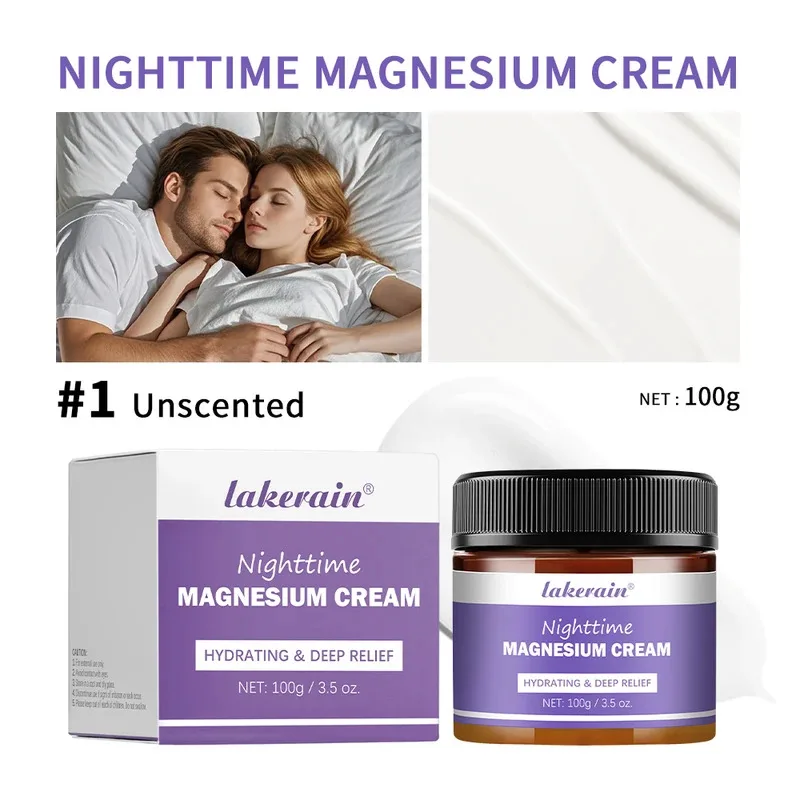 Magnesium Lotion Nighttime Magnesium Cream Lavender Legs Arms Chest Care Natural Aid for Deep Sleep Moisturizer After-sun repair