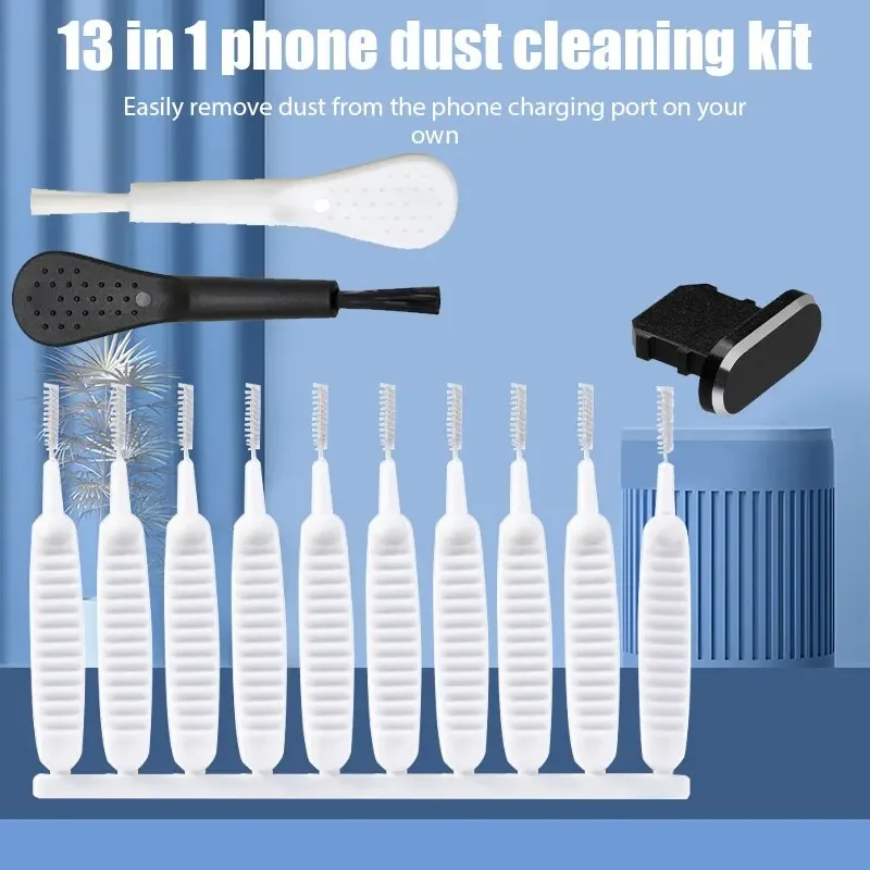 Celular Speaker Poeira Remoção Cleaner Tool Kit, fones de ouvido Charge Port, Dustproof, iPhone 14, 13 Pro Max, Xiaomi, Samsung, 13Pcs