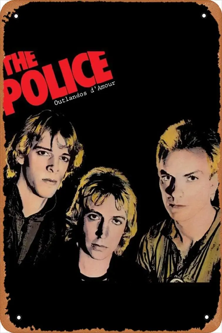 Cartel de la policía, cartel de música Retro, cartel de chapa de Metal