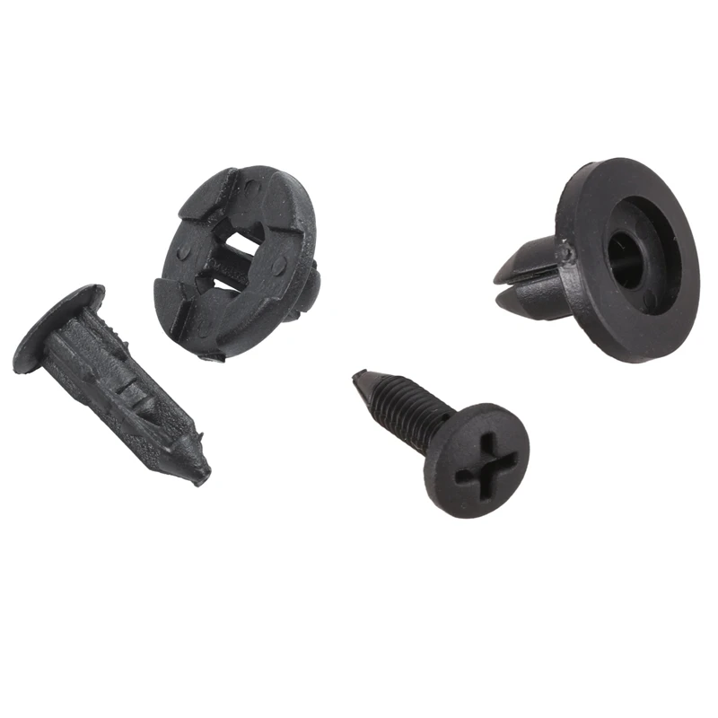 80 Pcs Plastic Rivet: 50 Pcs 6mm Plastic Push Type Rivet Bumper Pin Clips & 30 Pcs Plastic Parts 8 mm Black Hole Bumper Rivet Cl