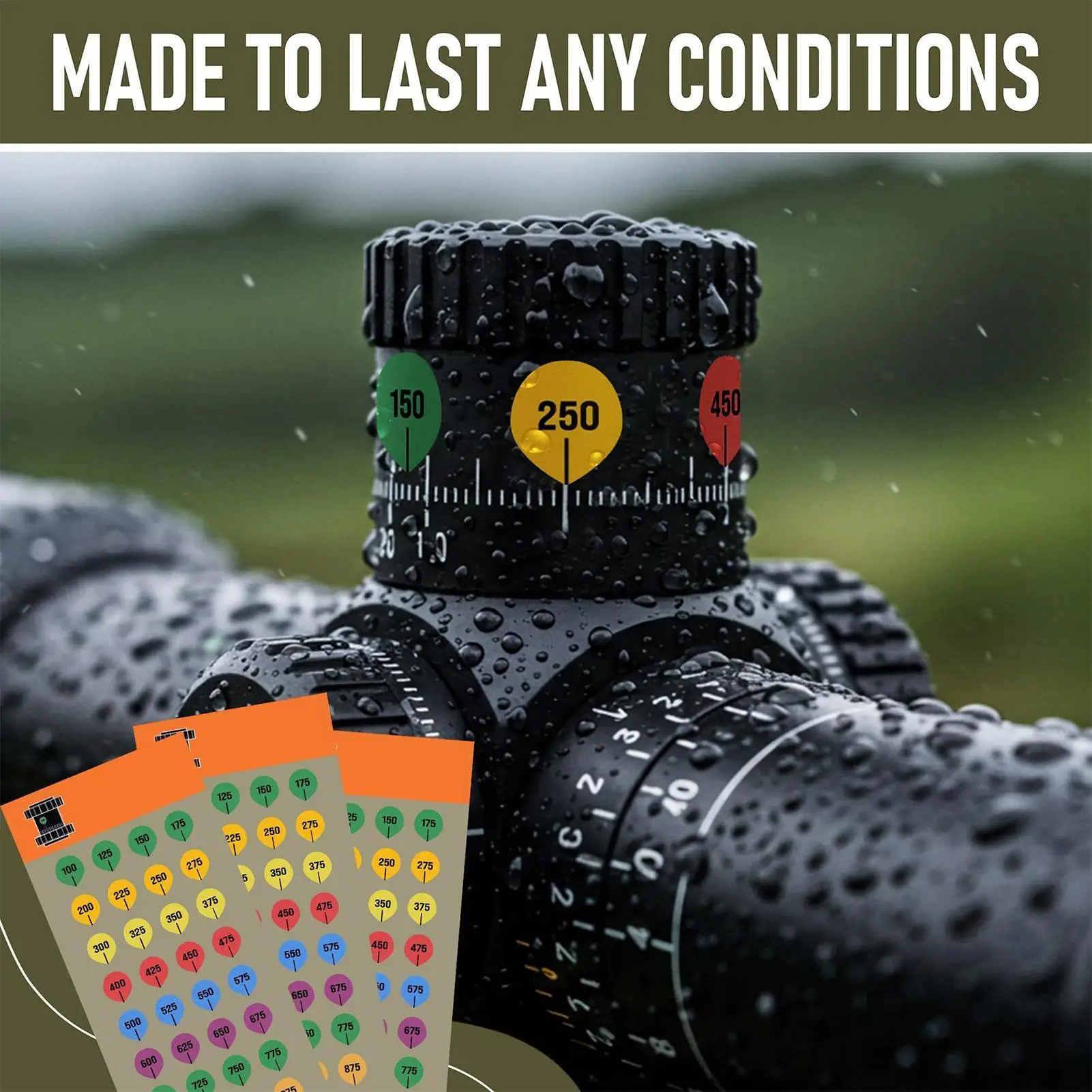Turret Stickers 10 Sheet Targets Labels Caps Long-Range Strong Adhesion Scope Turret Stickers Sheets For Outdoor Sport Security