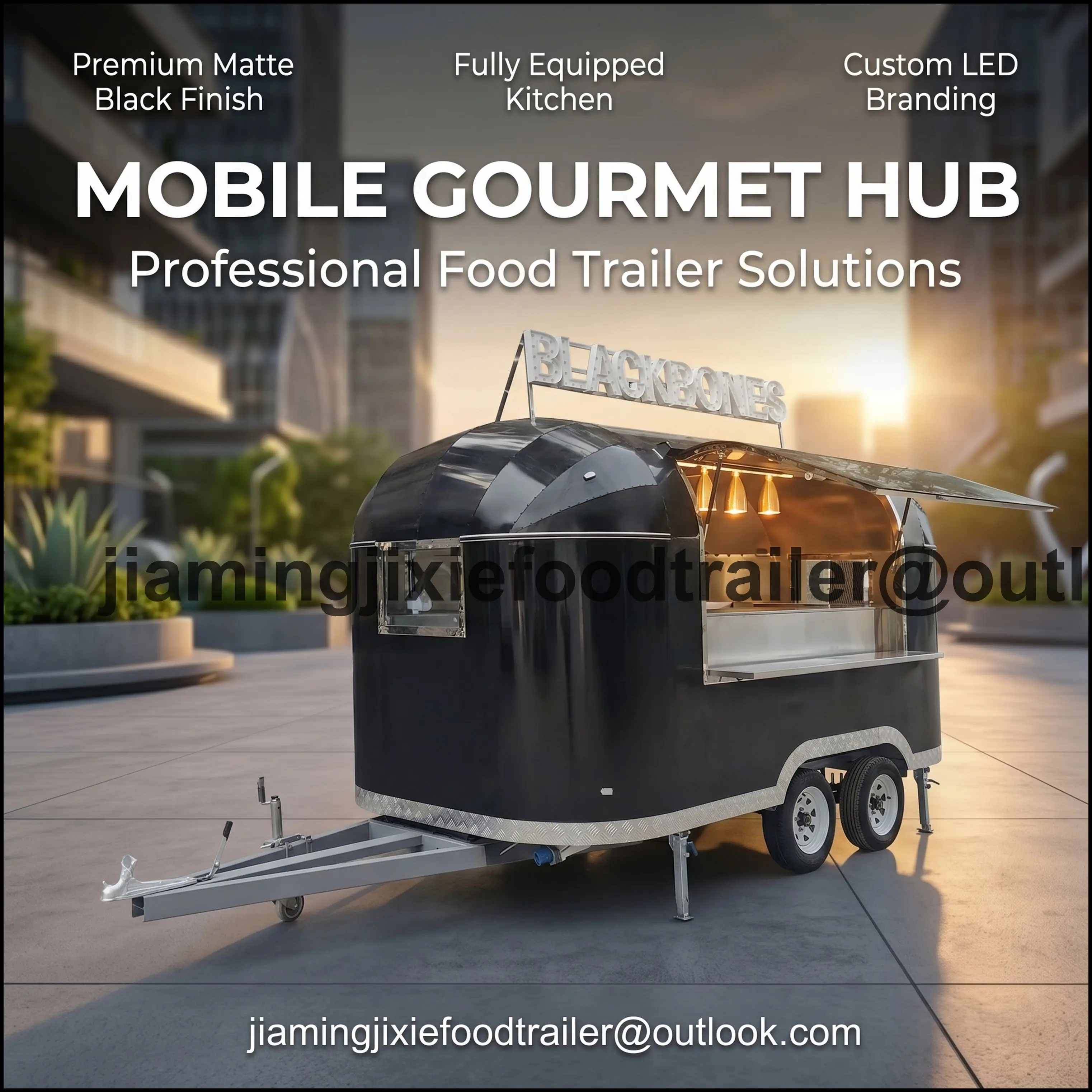 

New Stainless Steel Fast Food Cart Coffee Ice Cream Mobile Kitchen Bakery Use Fully Equipped Catering Concession Food Trailer