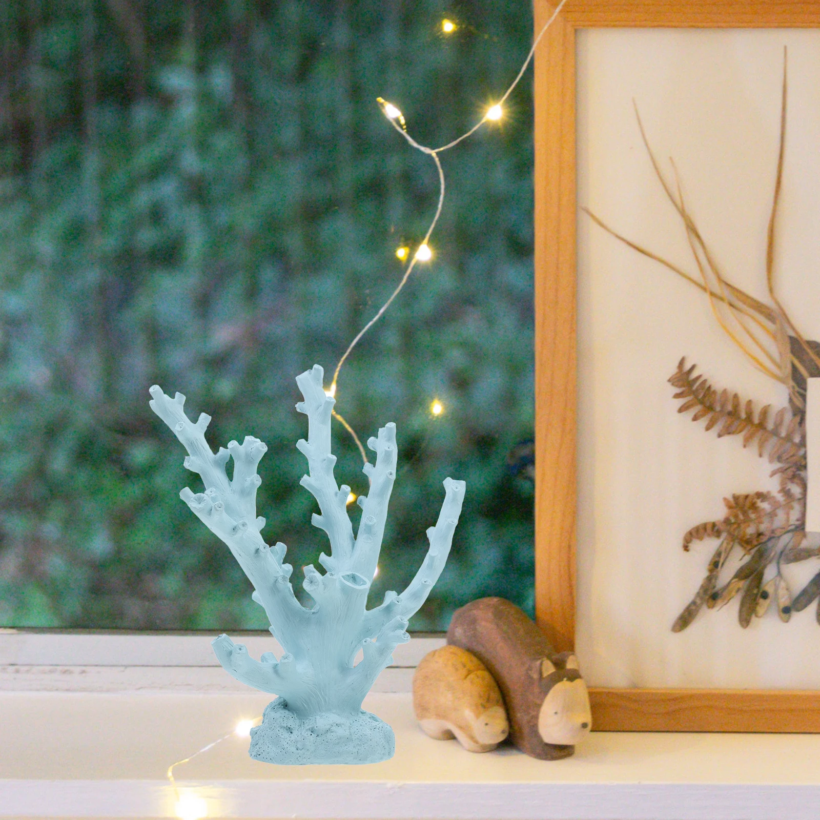 

Resin Coral Sculpture Mediterranean Style Home Art Ornament Entryway Living Room Decor Aquarium Artificial Coral Decoration