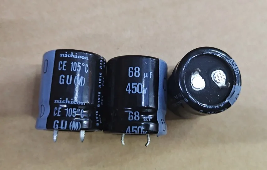 10pcs/lot original nichicon 450V 68UF GU series 22X25mm Aluminum electrolytic capacitor free shipping