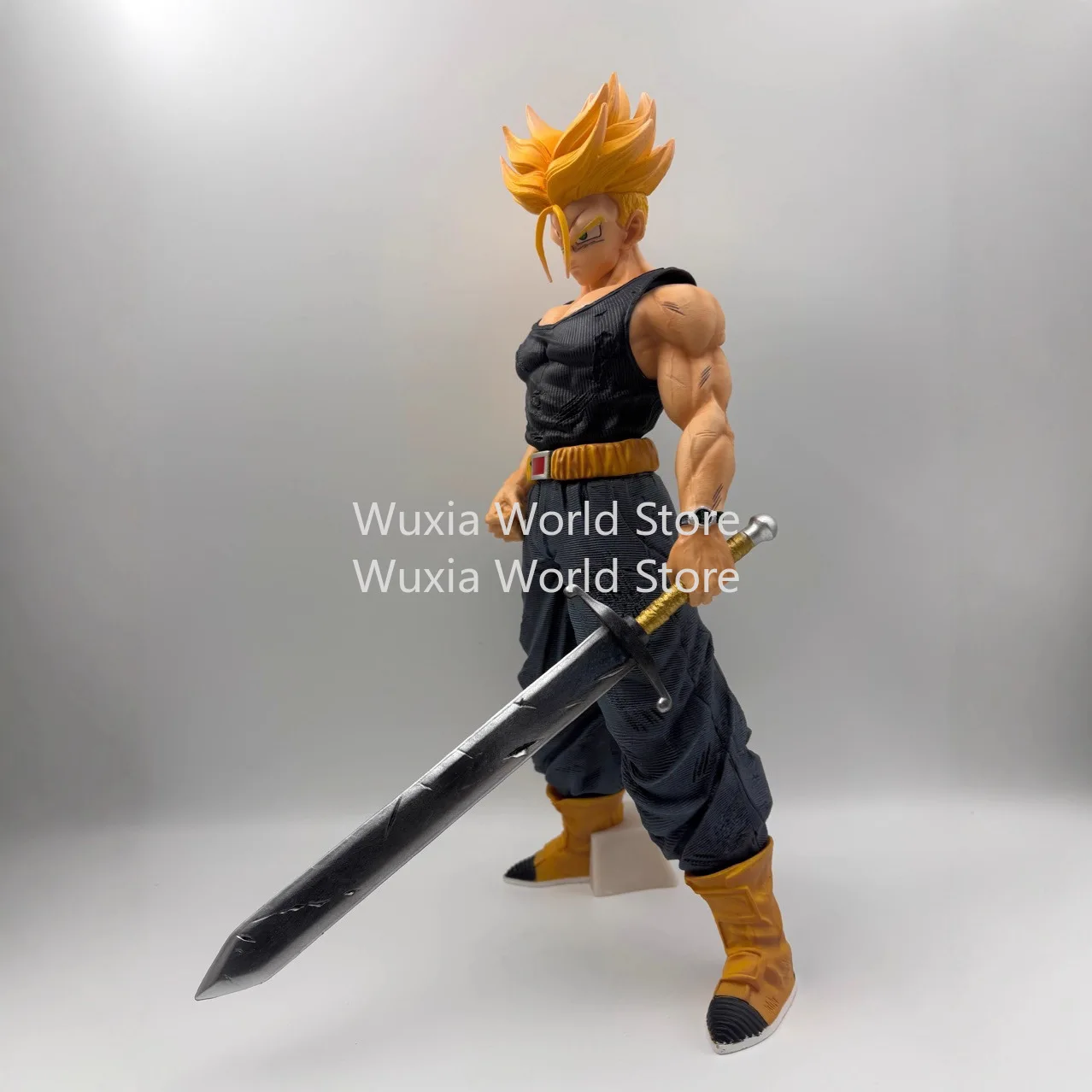 40 cm Torankusu-Figur DRAGON BALL Saiyajin Lila und gelbe Haare Anime-Figur Desktop-Ornament Dekoration Beste Geschenke für Kinder