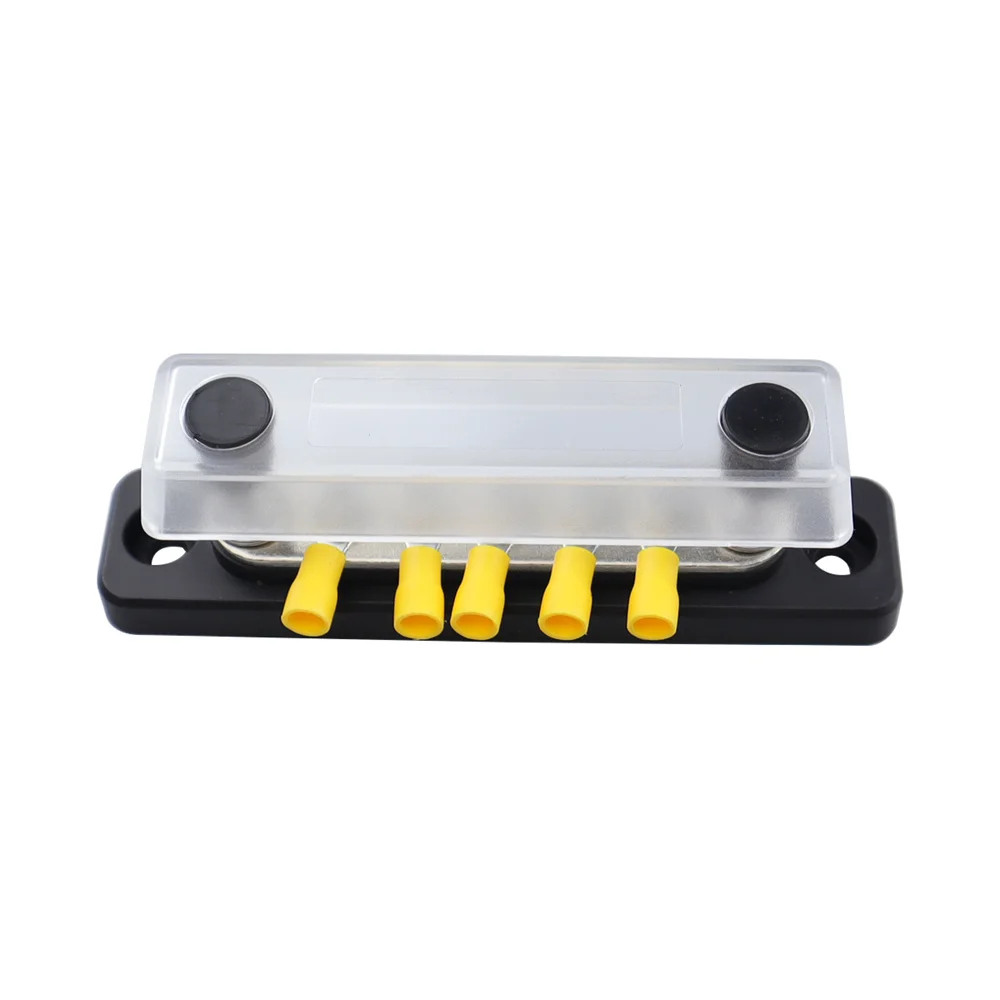 For High Current DC Busbar 48V 100A with Cover New Marine Yacht Busbar 5-Way Wiring Block