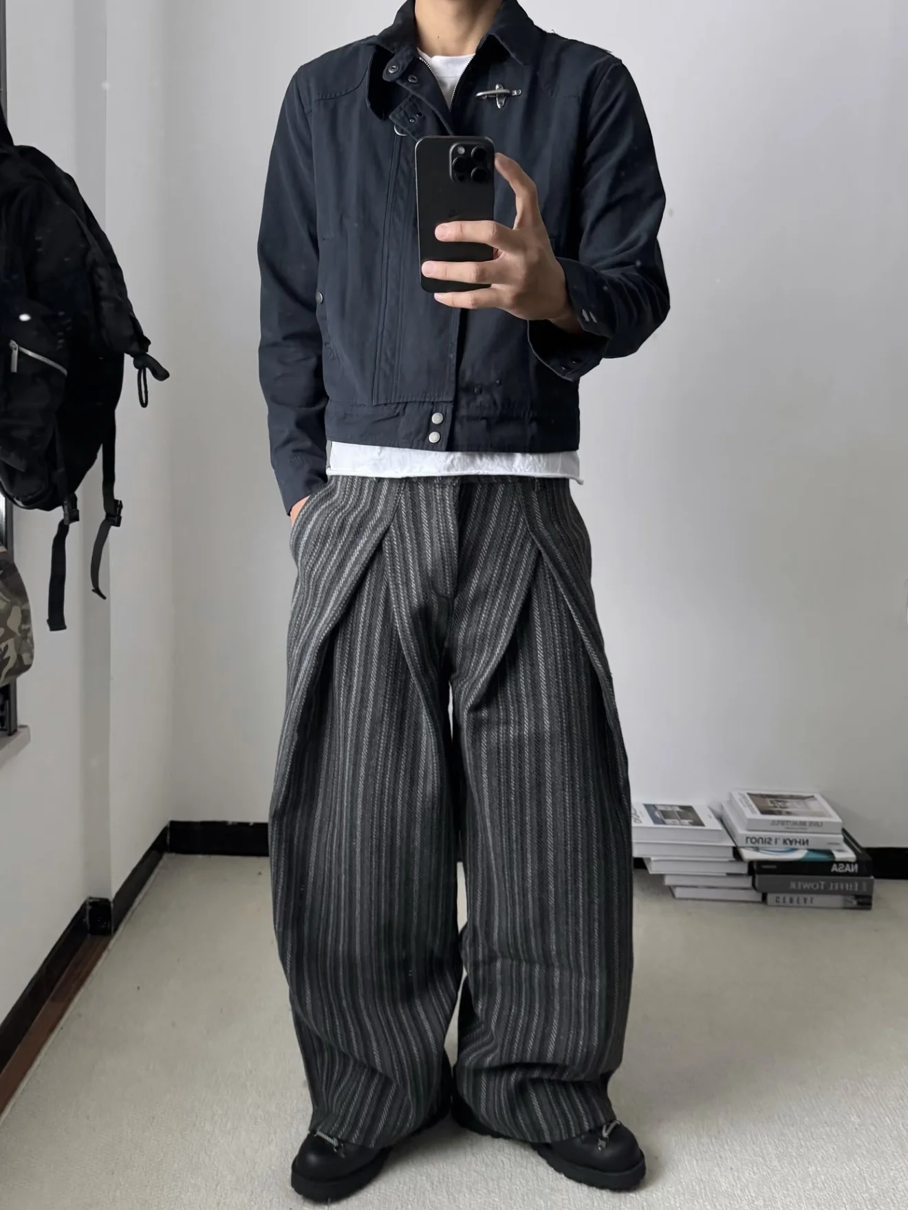 

American Retro Striped Wide Leg Pants Men Women Casual Loose Fit A-Line Autumn Winter Cleanfit Versatile Comfortable Polyeste...