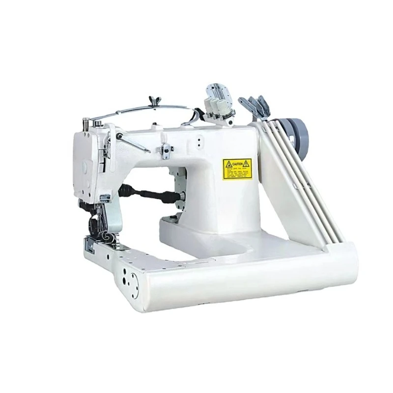 Three-needle wrist bending machine with built-in tug, arm type double chain ring seam denim buried clip machine sewing machine