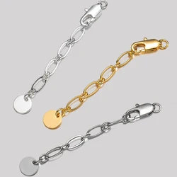 2pcs 18K Gold Plated Brass Extension Tail Chain With Lobster Clasps Connectors For DIY Bracelets Necklaces Jewelry Accessories