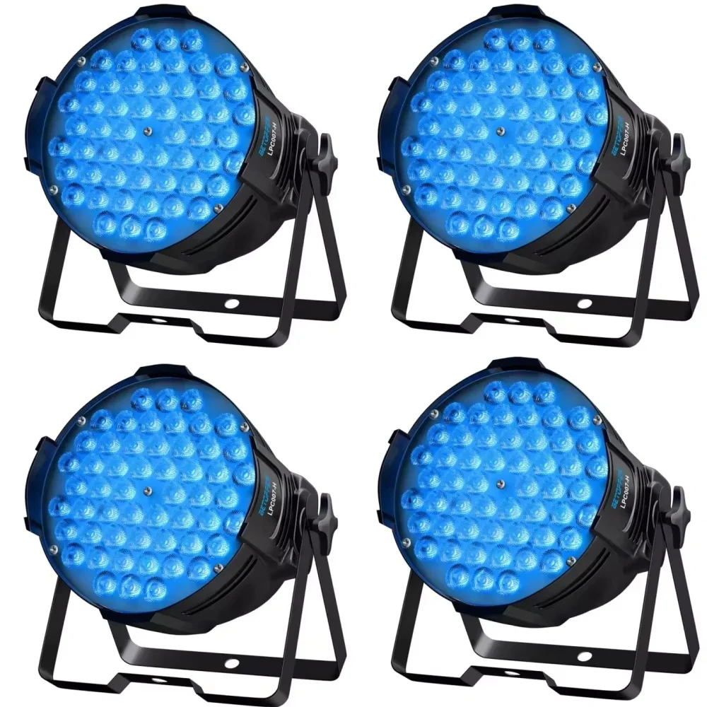 4 projecteurs LED PAR 54x3W, éclairage de scène DMX RGB 3-en-1, éclairage d'ambiance activé par le son pour DJ, soirées, clubs, concerts, bars, théâtres
