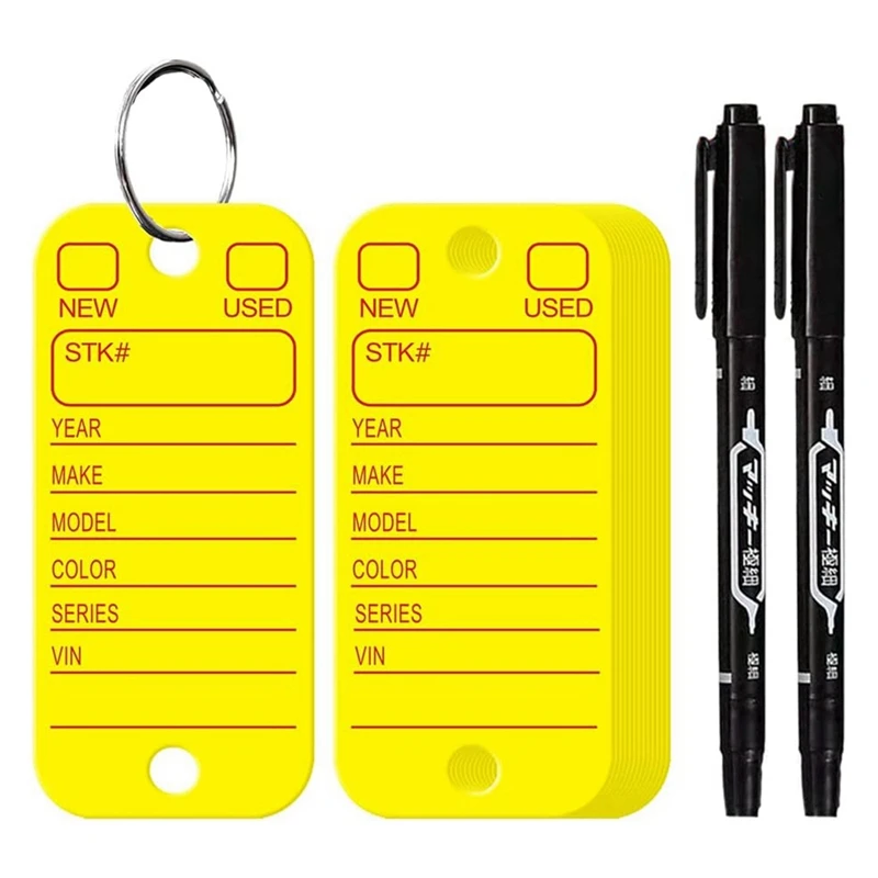 

NEW-PVC Tags With Labels And Rings, Car Key Tags For Organization, Identifiers, And Luggage Tags With Markers