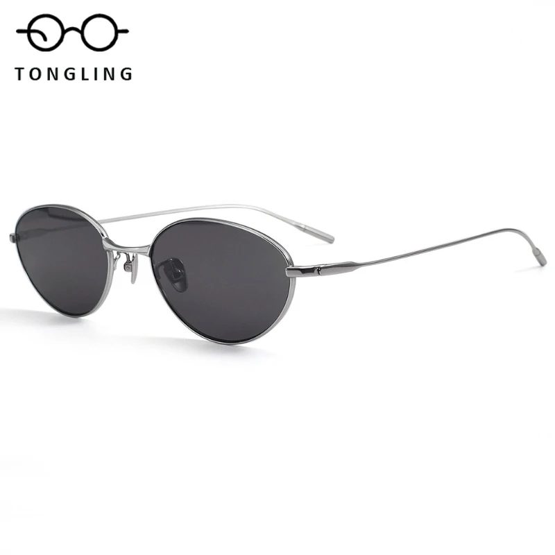 

2025 New Fashionable Women Pure Titanium Cat-Eye UV Protection Men Personalized Sunglasses Support Custom Prescription Lenses