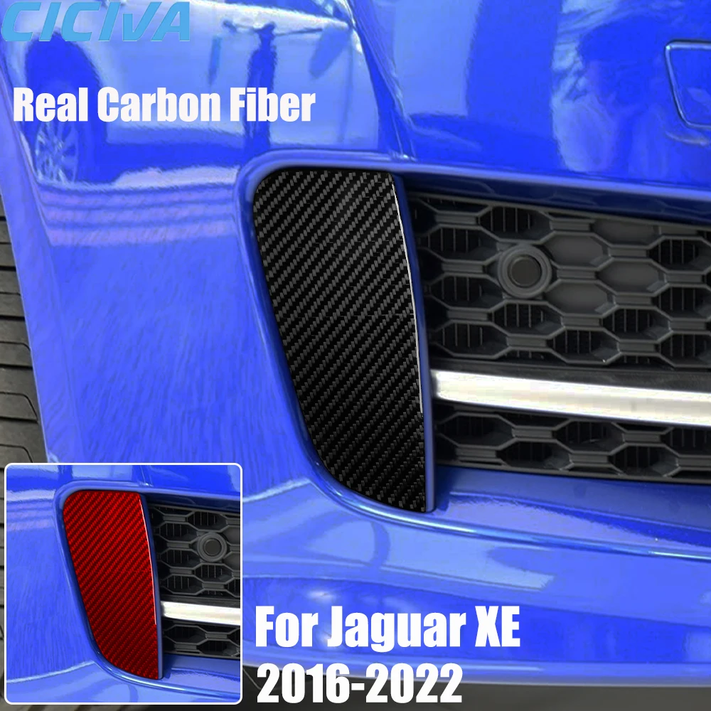 

Real Carbon Fiber Car Accessories Front Bumper Air Intake Cover Soft Sticker For Jaguar XE 2016 2017 2018 2019 2020 2021 2022