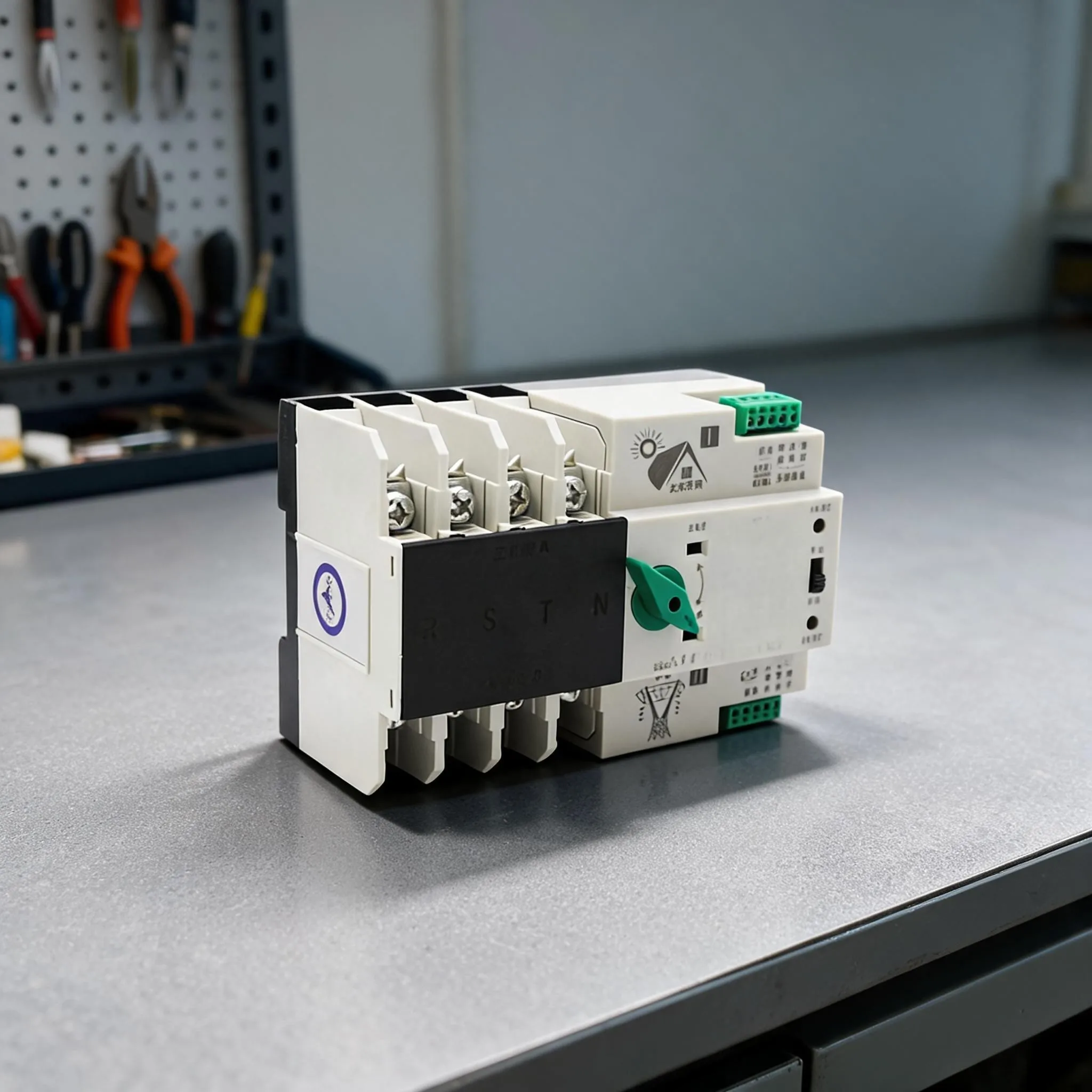 4P Dual Power Changeover Switch 20-100A, PV Solar Inverter Uninterruptible Power Transfer, Auto/Manual Control