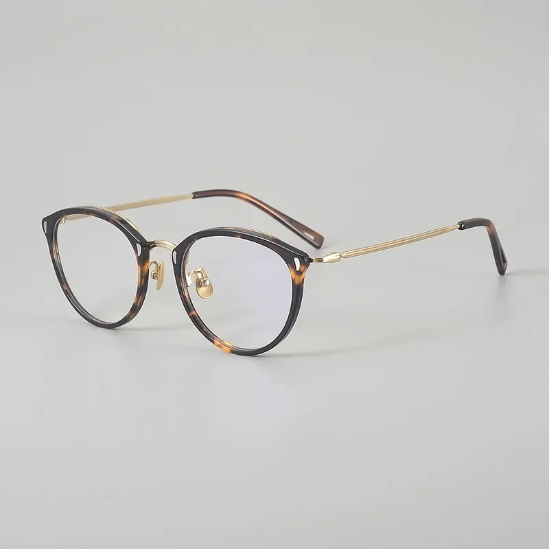 

Japanese Retro Titanium Acetate Glasses KV-52 Large Frames Cat Eye Women's Eyewear Blue Light for Handmade Optical Spectacle