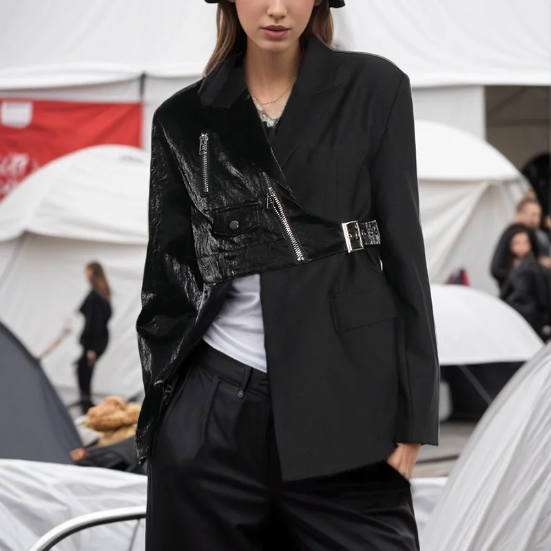 

OL Style Fashion Women's Blazer Irregular Hem Slimming Waist-Cinching Design Casual Wear