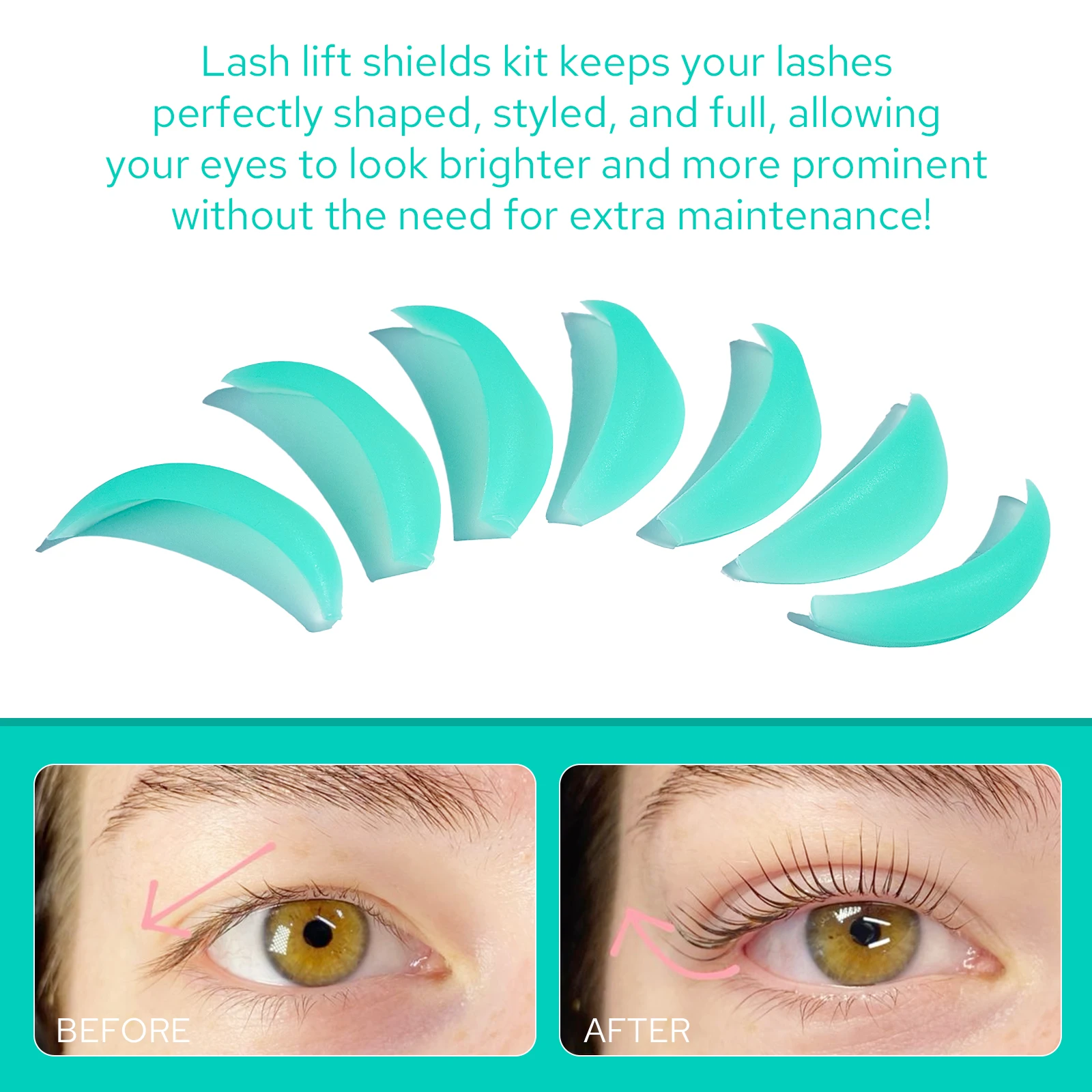 Lomansa 7 Pairs L Curl Silicone Eyelash Perm Pads Sticky Lashes Rod Shield Lifting 3D Eyelash Curler Accessories Makeup Tools