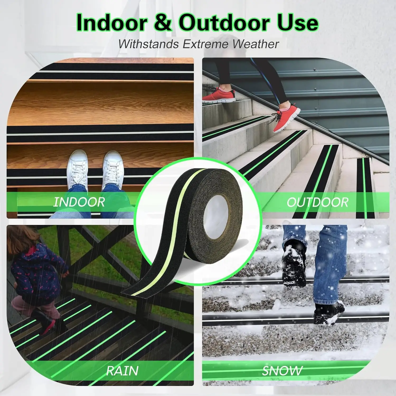 Luminous Anti-Skid Tape Can Reduce Various Sliding Safety Hazards and Is Suitable for Indoor and Outdoor Stairs to Ensure Safety