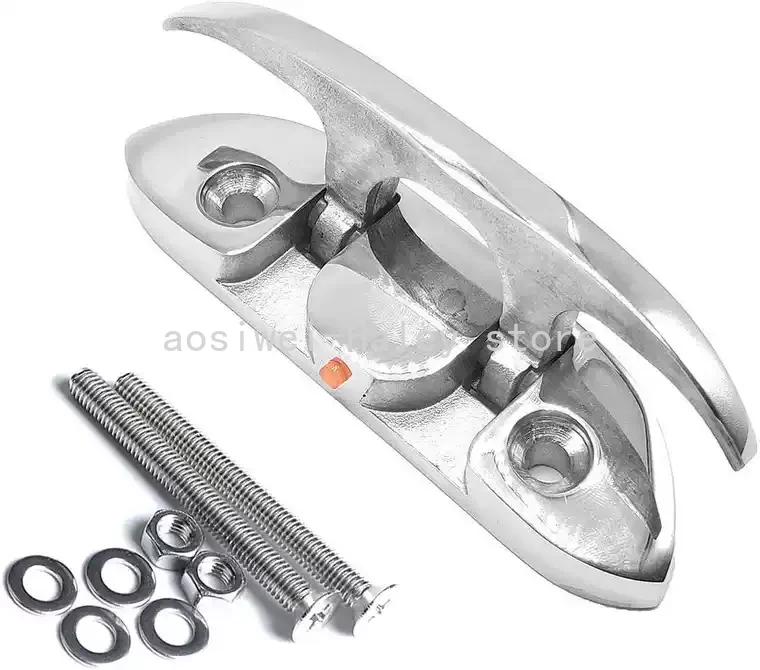 Boat Folding Cleats 316 Stainless Steel Flip Up Dock Cleat 4.5/6 inch Foldable Marine Accessories Dock Deck Rope Mooring Cleat
