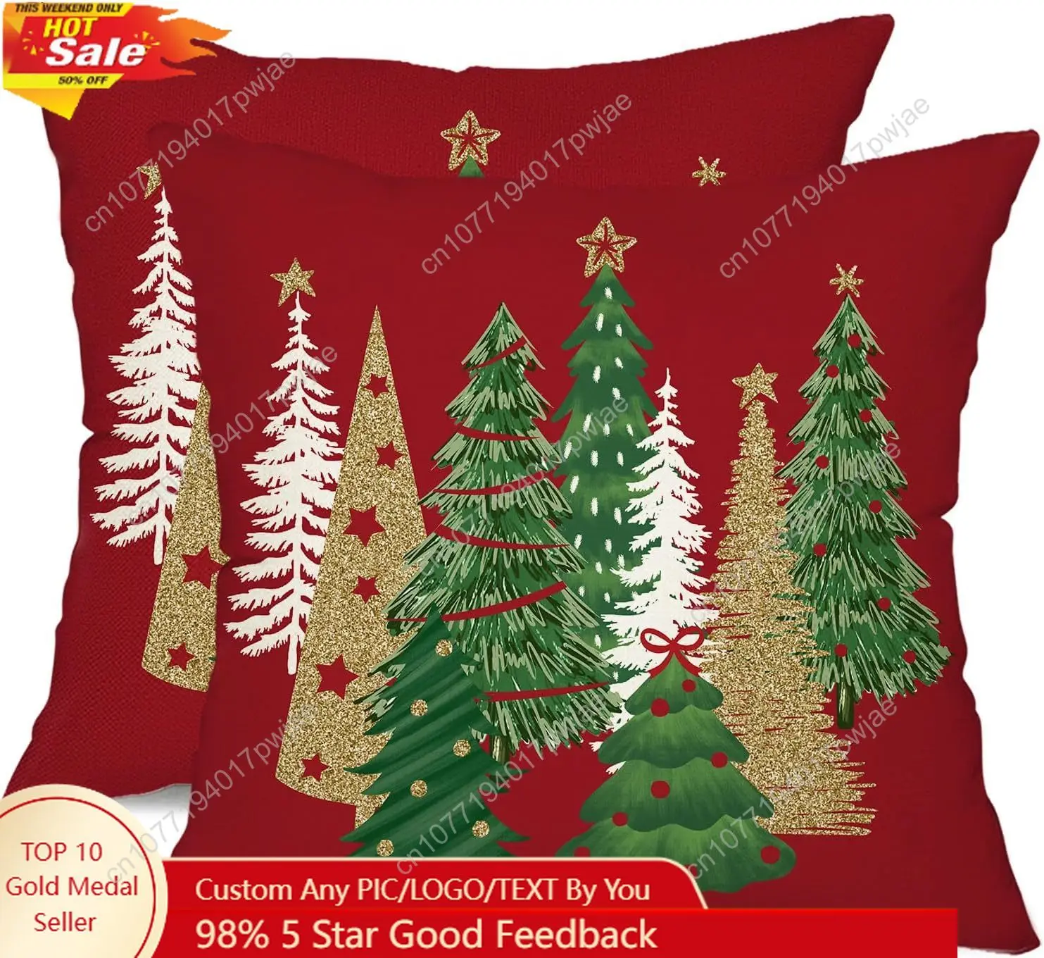 

DFXSZ Christmas Pillow Covers 18x18 Inch Set of 2 Xmas Tree Decorative Red Throw Pillows Winter Christmas Decor for Home Couch T
