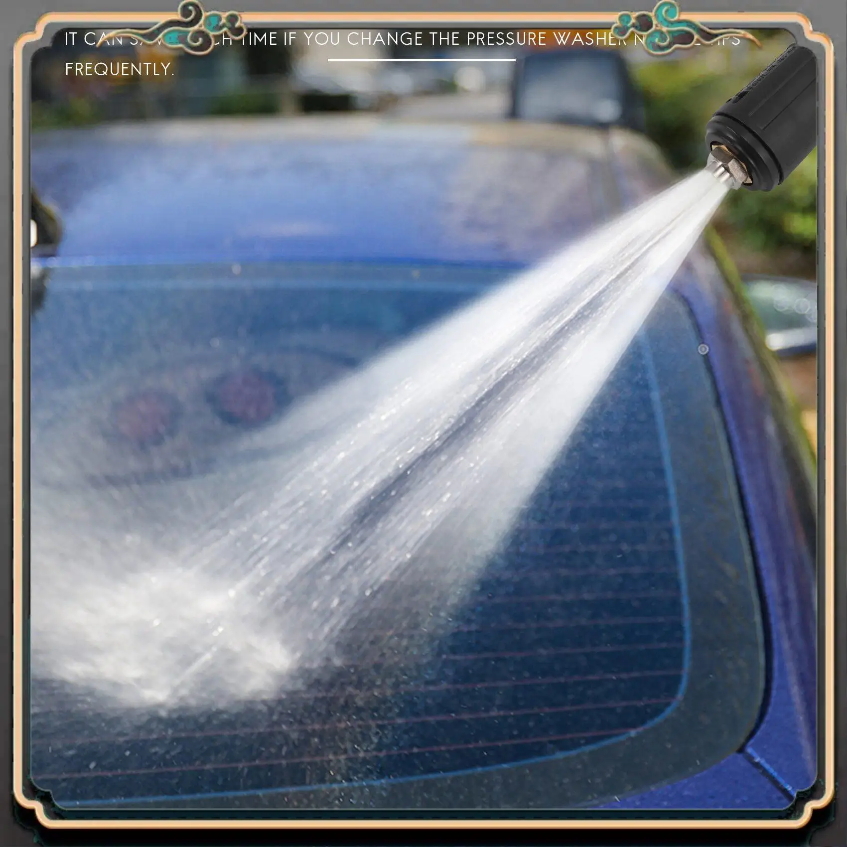 

Auto Tool Adjustable High Pressure Washer Nozzle Tips,Variable Spray Pattern, 1/4Inch Quick Connect Plug,3000 Psi Car Washing